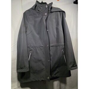 Kensie L Hooded Softshell Jacket Women's Black Large